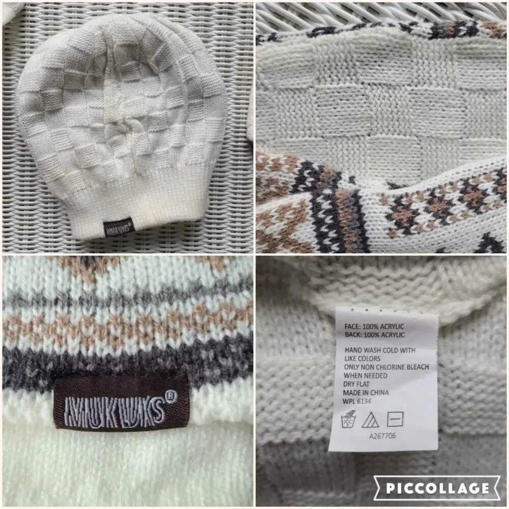 NWOT The Original MUK LUK Reversible Set Beanie, Scarf, Wrist-Warmers, Gloves
